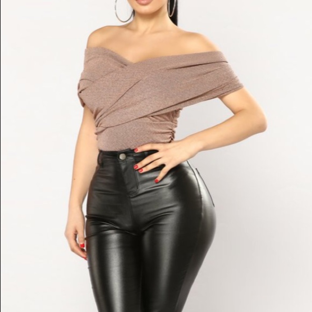 Rose gold metallic top